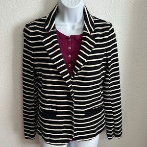 A New Day Striped Black and Beige Women's Blazer Size Small
